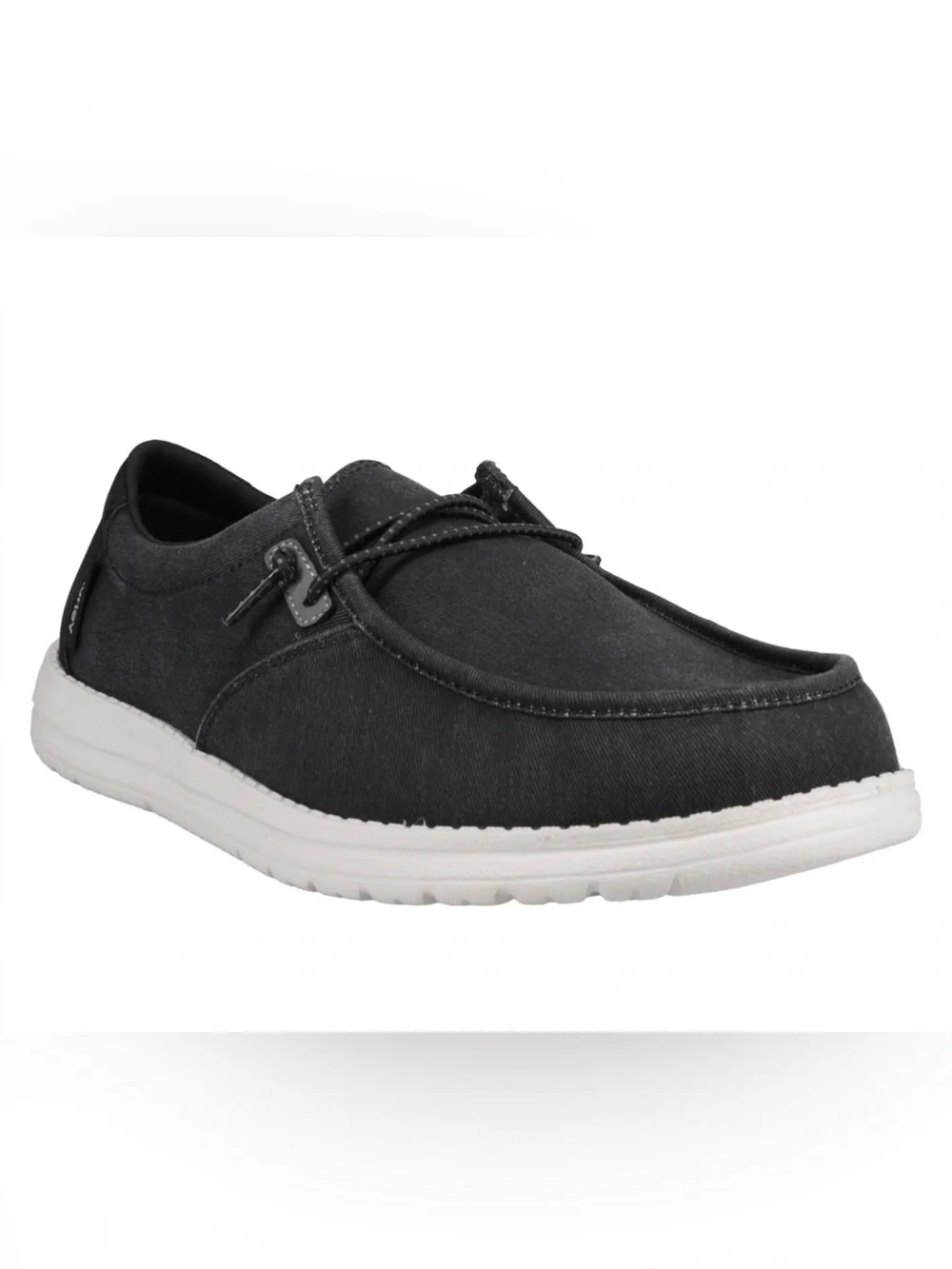 Hurley Men's Black Canvas Slip-On Loafer with White Sole